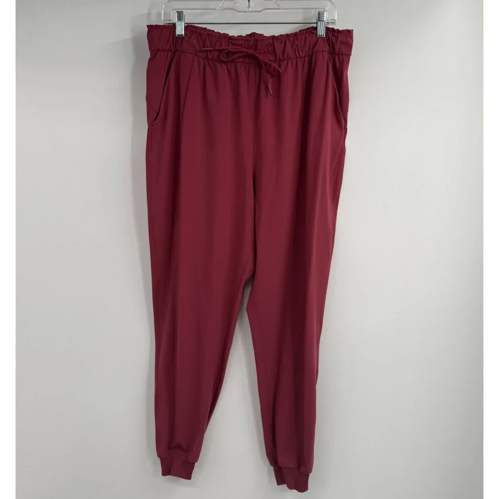 Lululemon Stretch High-Rise Jogger Pants Womens 12 Red Merlot Luxtreme LW5CV4S